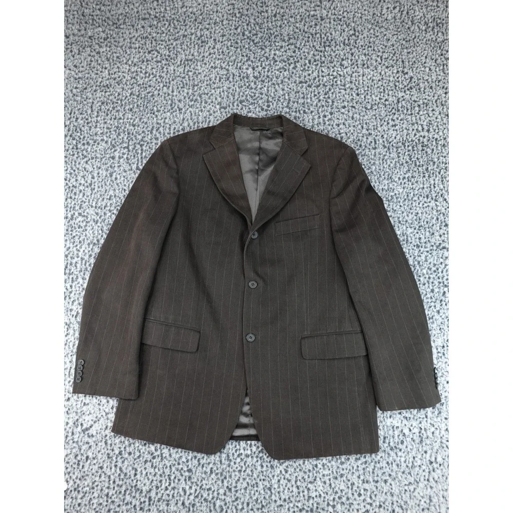 Banana Republic Blazer Mens 42S Brown Pinstripe Cotton 3-Button Sport Coat